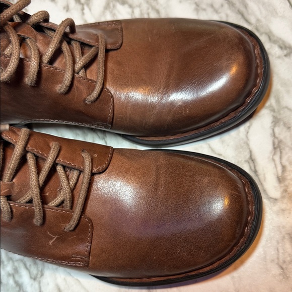 Born Dark Brown Leather Lace Up Moto Boots NWOT SZ 8.5 - Picture 4 of 14